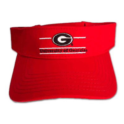 UGA Dawgs Red Twill Golf Visor