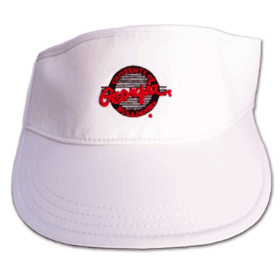 UGA, Bulldogs White Twill Golf Visor