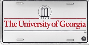 The University Of Georgia Metal License Plate