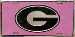 Georgia Bulldogs Pink License Plate