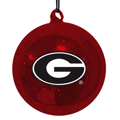 UGA Mercury Glass Ball Ornament